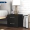 Hillsdale Living Essentials Lundy Low Profile Nightstand with USB, Black